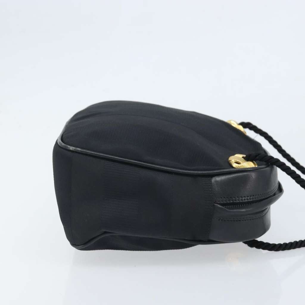 Salvatore Ferragamo Vintage Shoulder Bag Black Canvas Good condition - Inside View