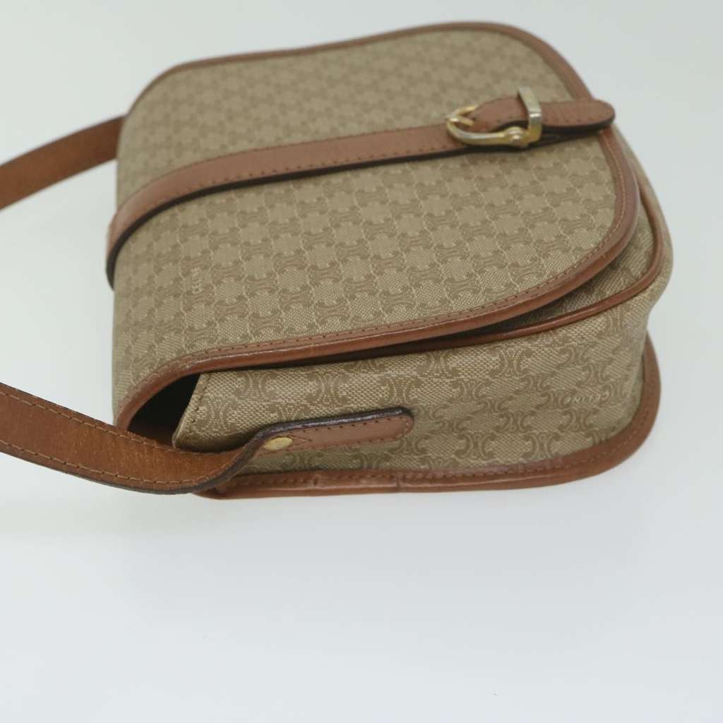 Celine Vintage Macadam Shoulder Bag Beige Canvas Fair condition - Model View