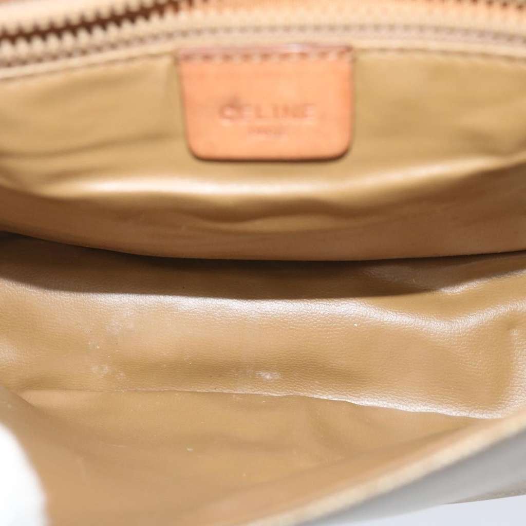 Celine Vintage Macadam Shoulder Bag Beige Canvas Fair condition - Box View