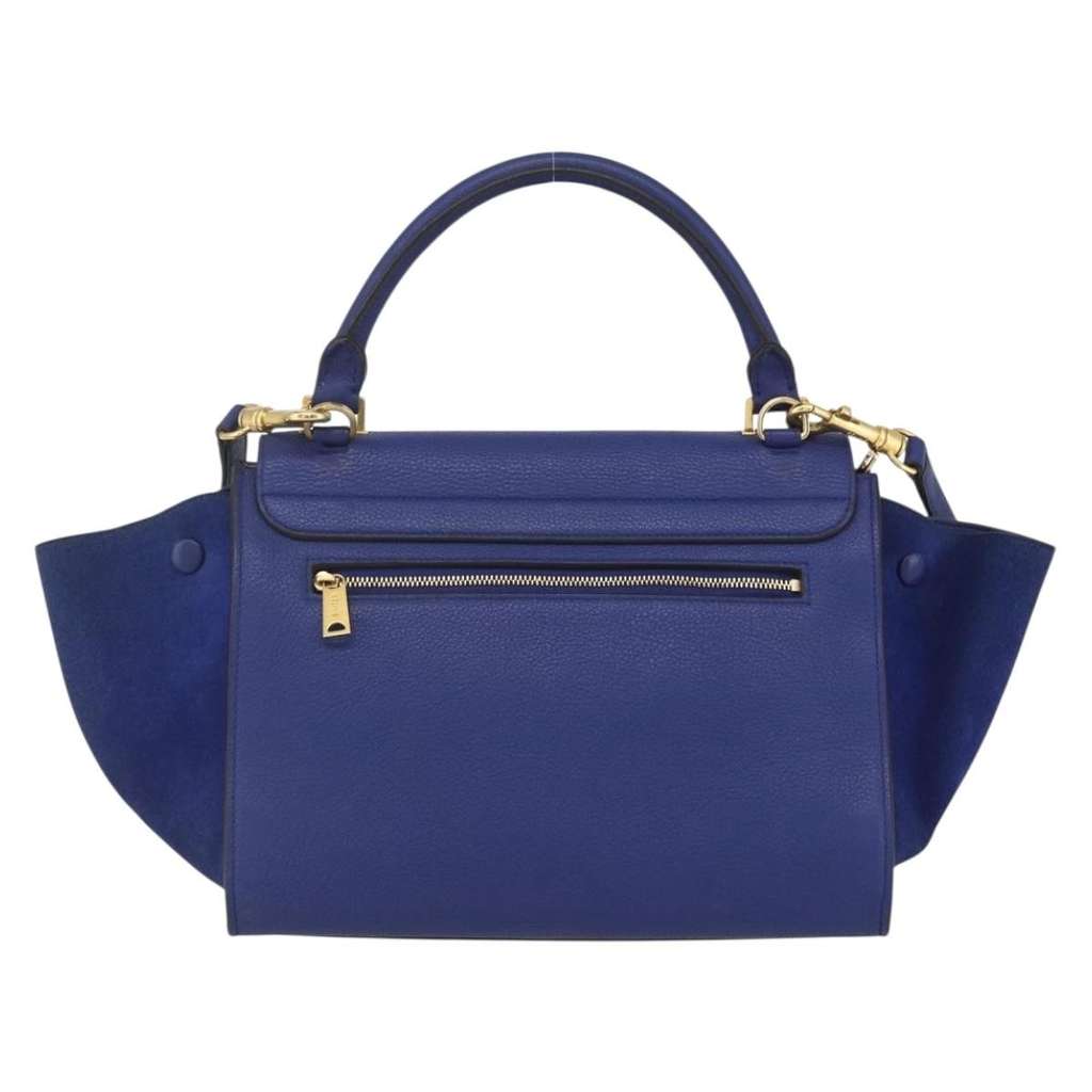 Celine Trapeze Bag Blue Leather Good condition - Back View
