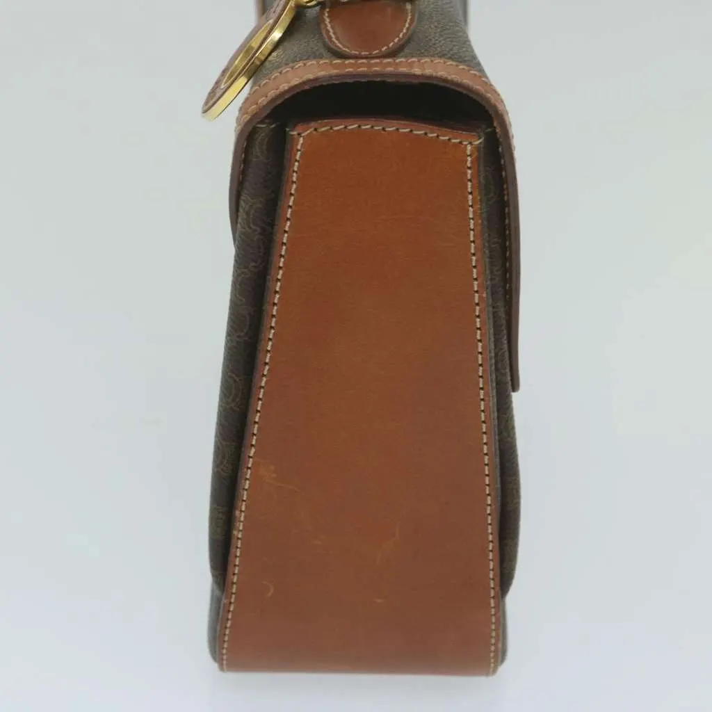 Celine Vintage Convertible Top Handle Bag Brown Canvas Fair - Model View