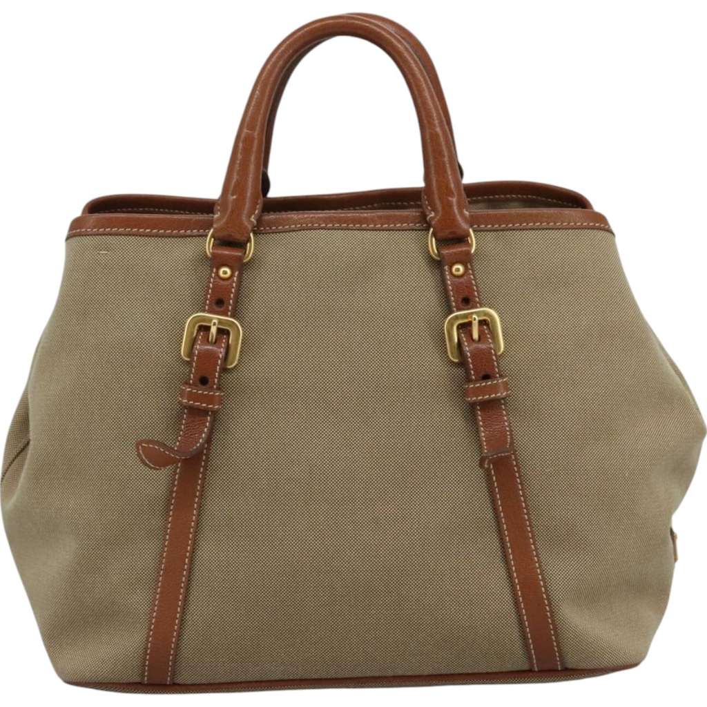 Prada Logo Convertible Tote Beige Canvas Good condition - Back View