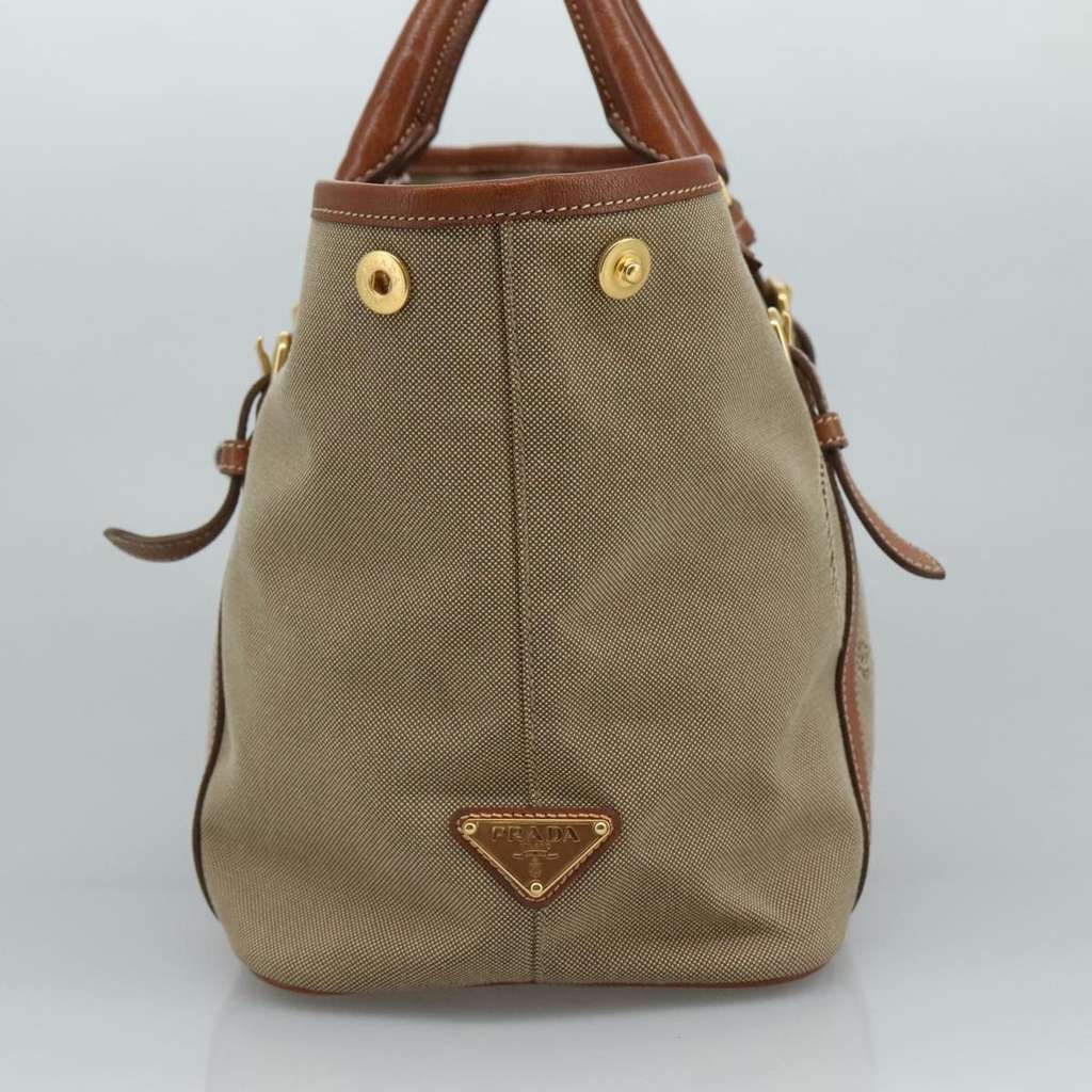 Prada Logo Convertible Tote Beige Canvas Good condition - Inside View