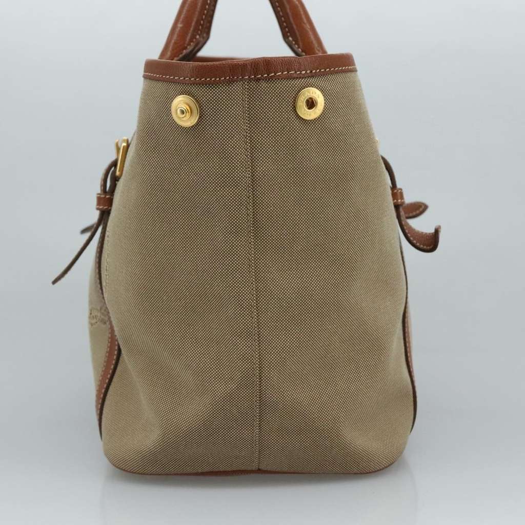 Prada Logo Convertible Tote Beige Canvas Good condition - Model View