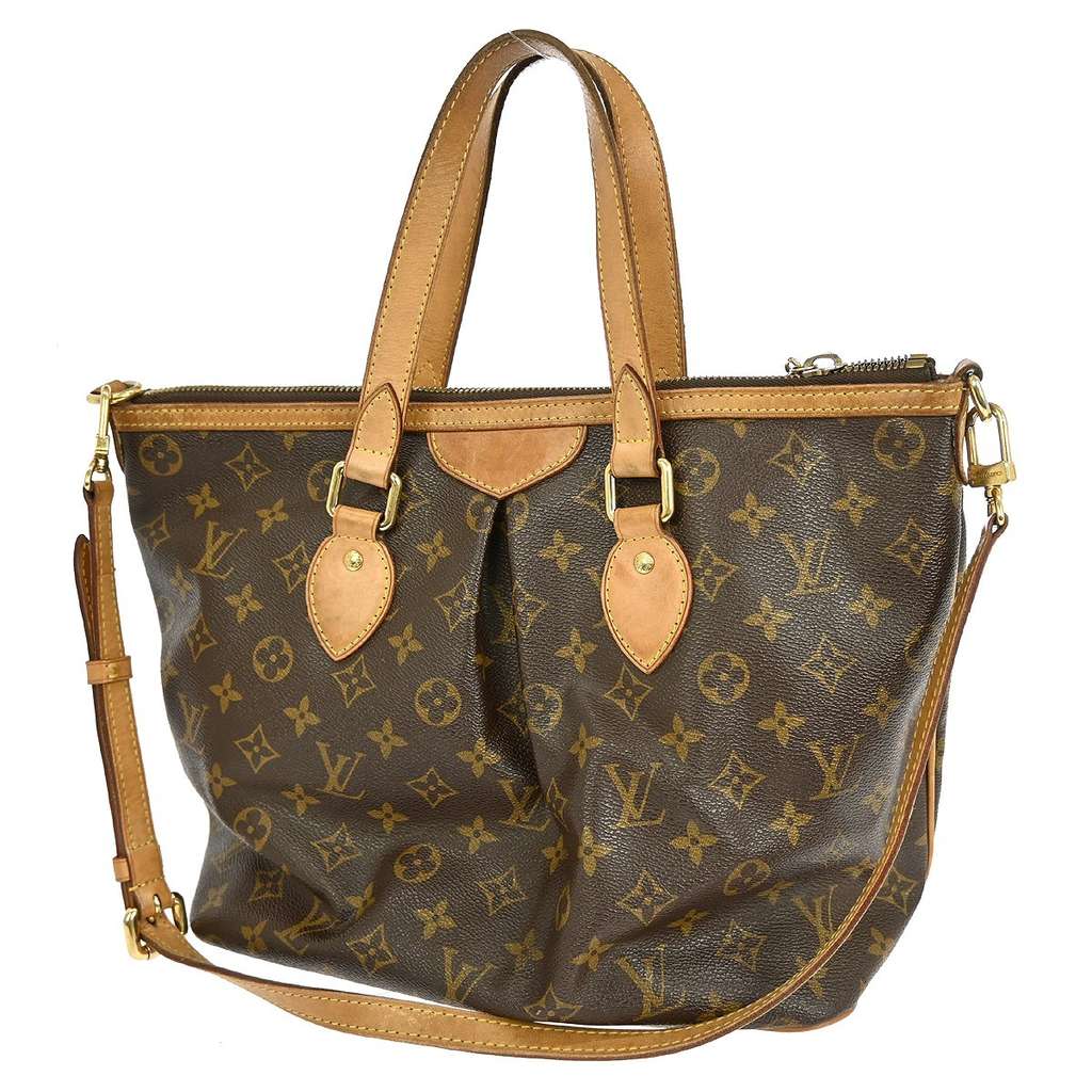 Louis Vuitton Palermo Handbag Brown Canvas Fair condition - Back View