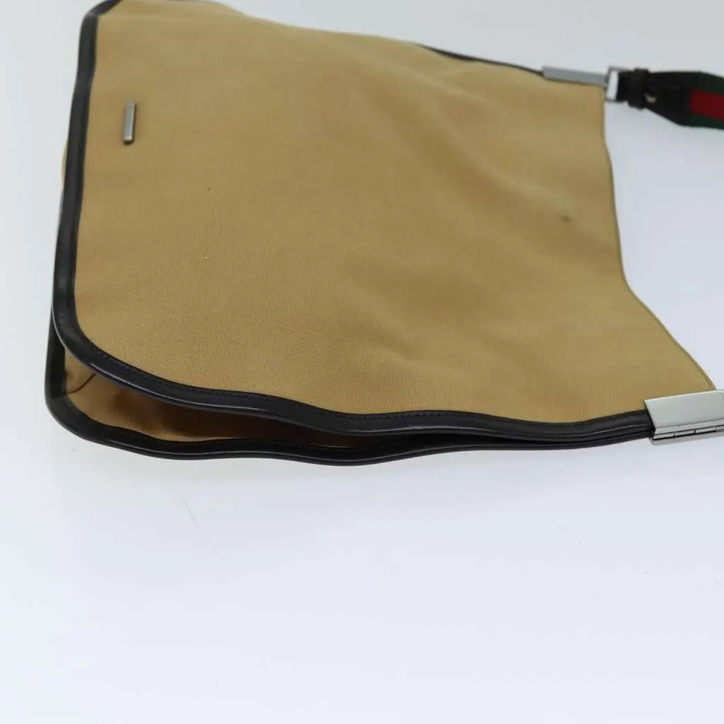 Gucci Vintage Shoulder Bag Beige Canvas Good - Inside View