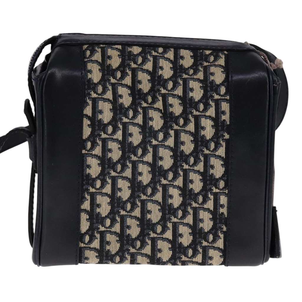 Christian Dior Vintage Zip Shoulder Bag Navy Canvas Good condition - Back View