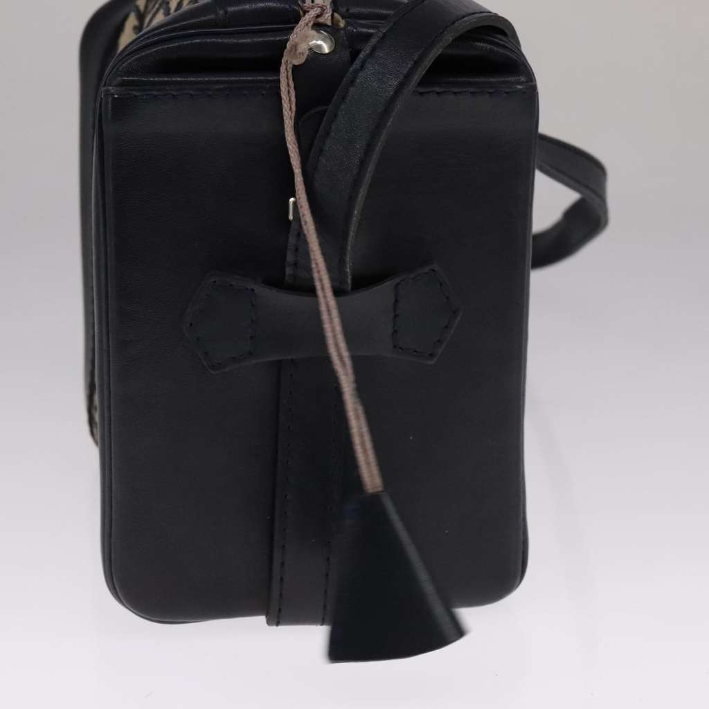 Christian Dior Vintage Zip Shoulder Bag Navy Canvas Good condition - Inside View