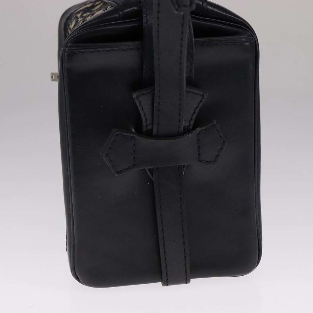 Christian Dior Vintage Zip Shoulder Bag Navy Canvas Good condition - Model View