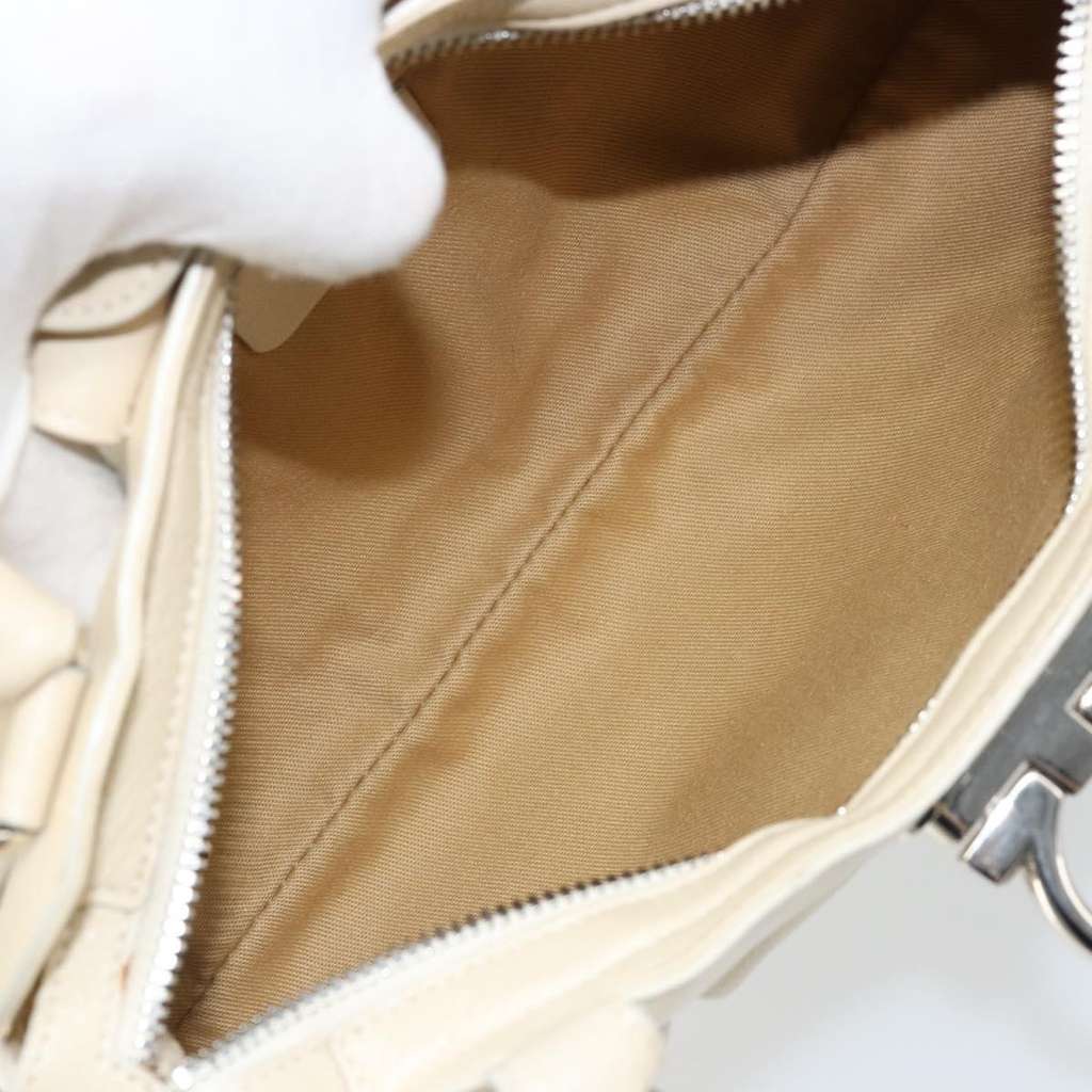 Salvatore Ferragamo Marisa Crossbody White Leather Good condition - Box View