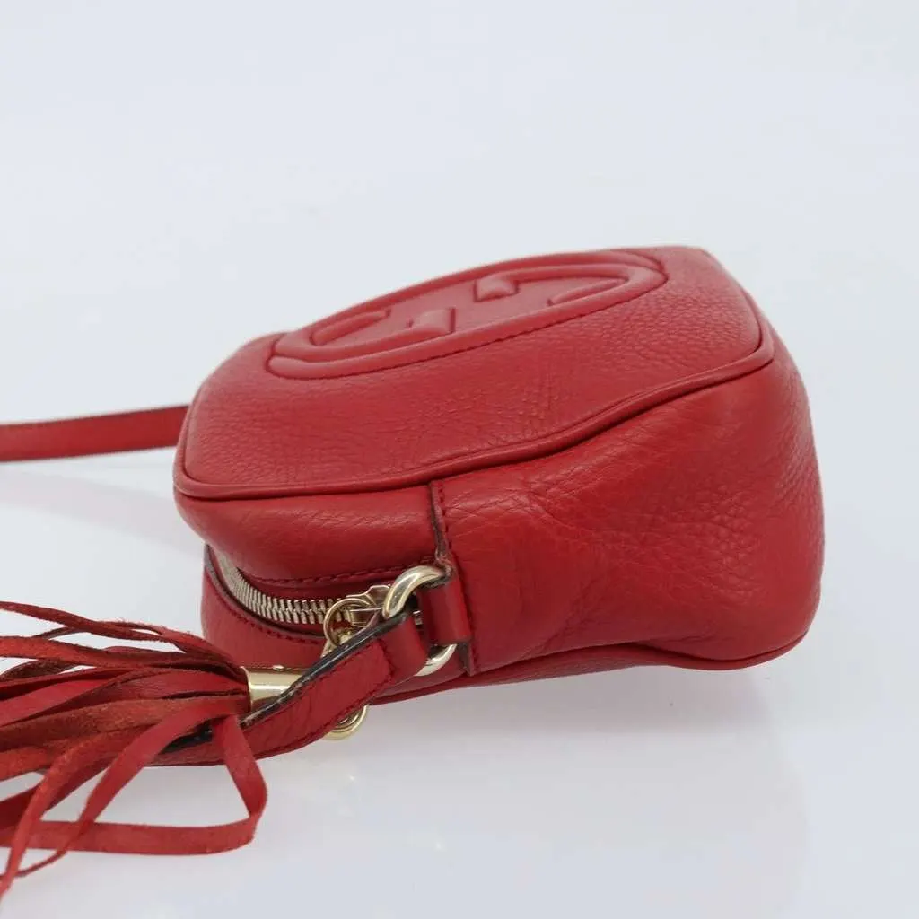 Gucci Soho Disco Crossbody Bag Red Leather Fair - Model View