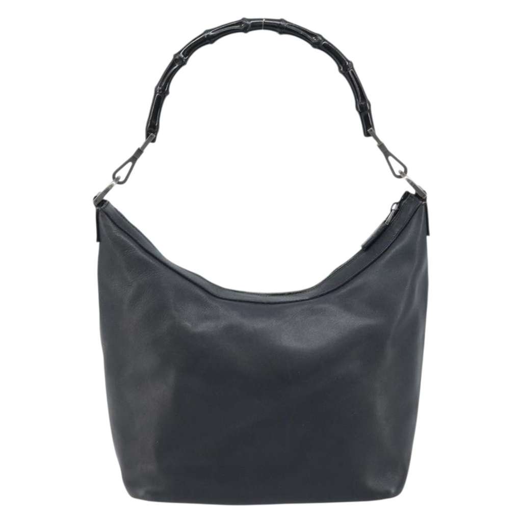 Gucci Vintage Bamboo Hobo Black Leather Good condition - Back View