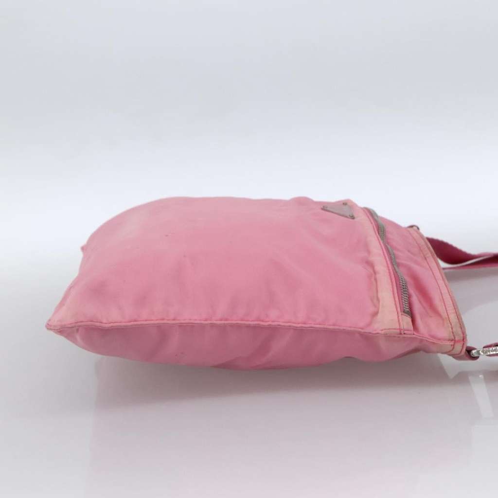 Prada Front Pocket Messenger Bag Pink Fair condition - Model View