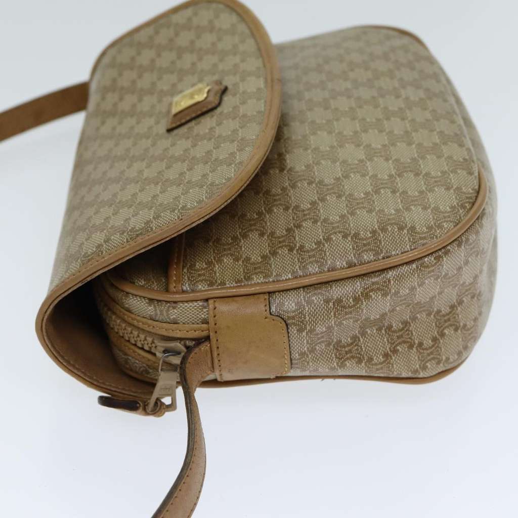 Celine Vintage Macadam Shoulder Bag Beige Canvas Fair condition - Inside View
