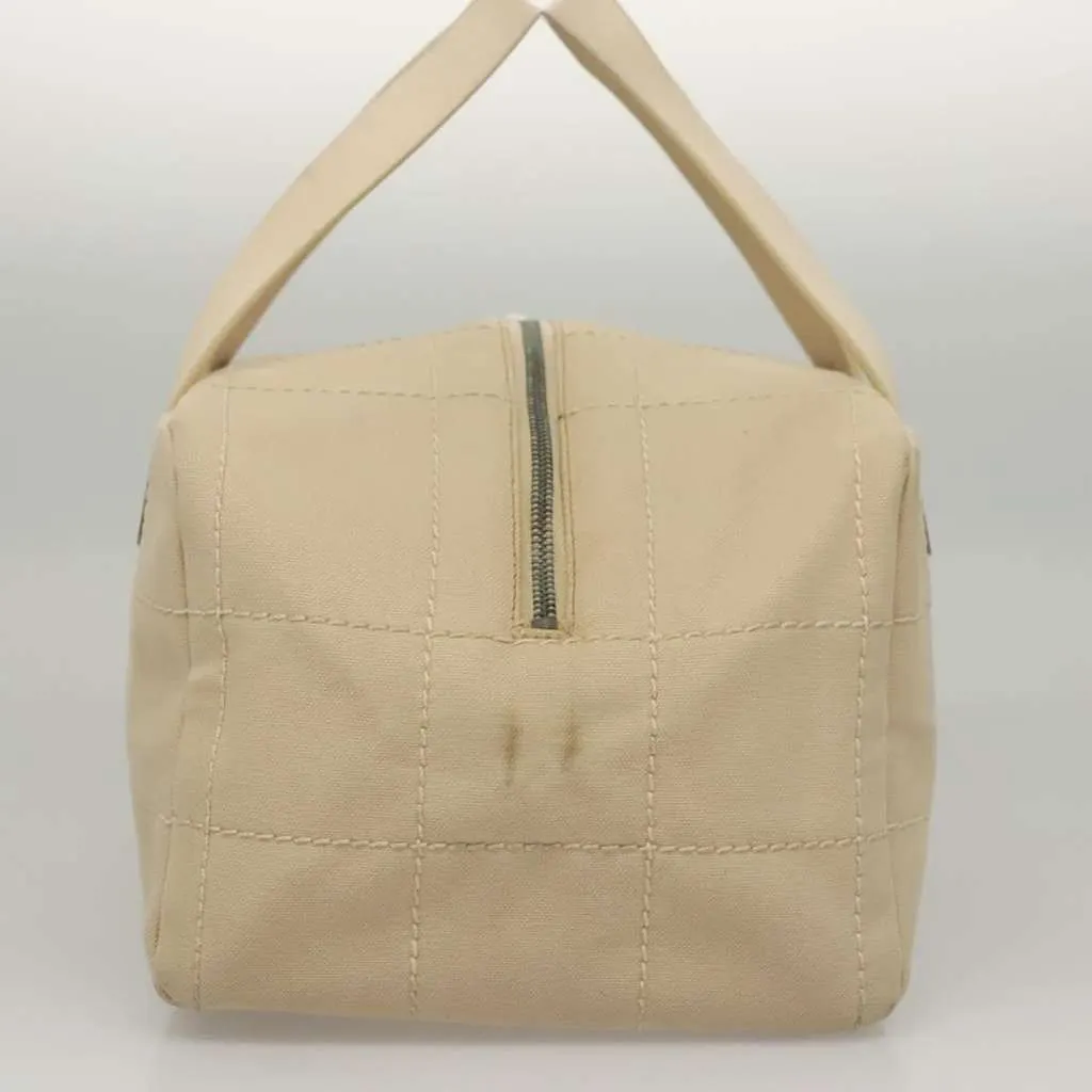 Chanel Chocolate Bar CC Bowler Bag Beige Canvas Good - Inside View