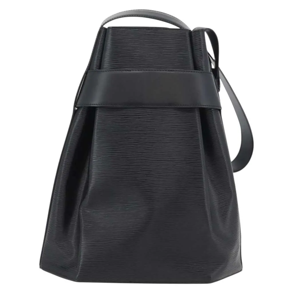 Louis Vuitton Vintage Sac d'Epaule Handbag Black Leather Good - Back View