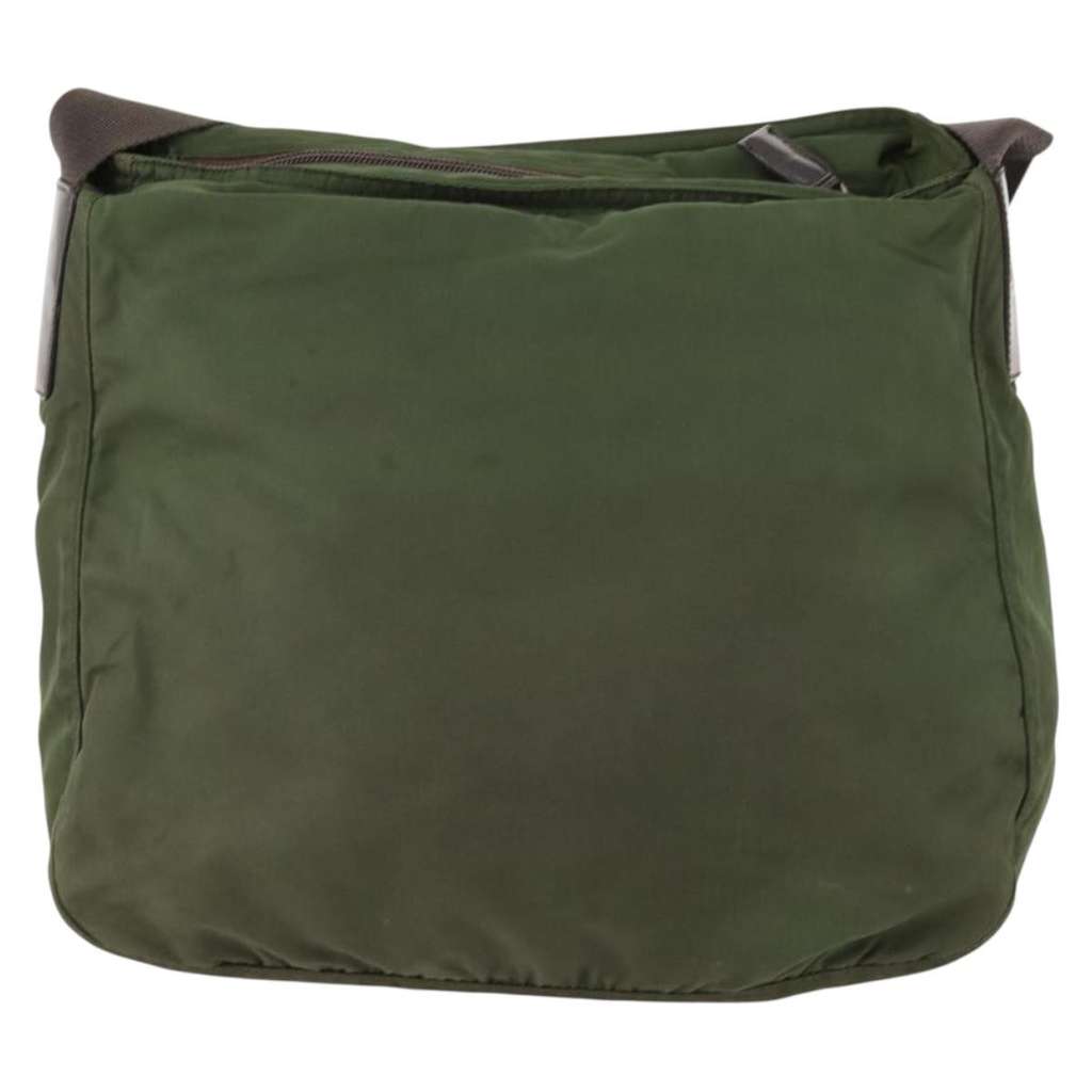 Prada Zip Top Messenger Bag Khaki Fair condition - Back View