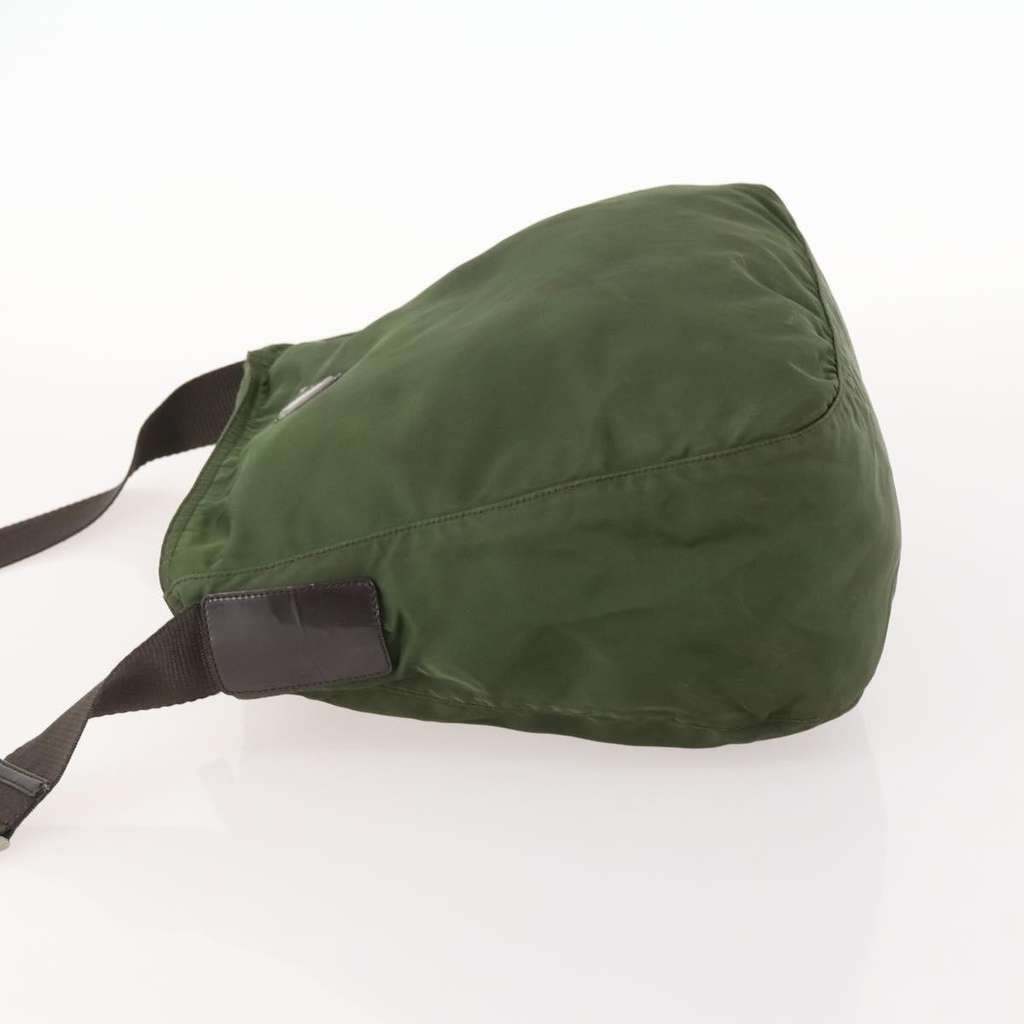 Prada Zip Top Messenger Bag Khaki Fair condition - Model View