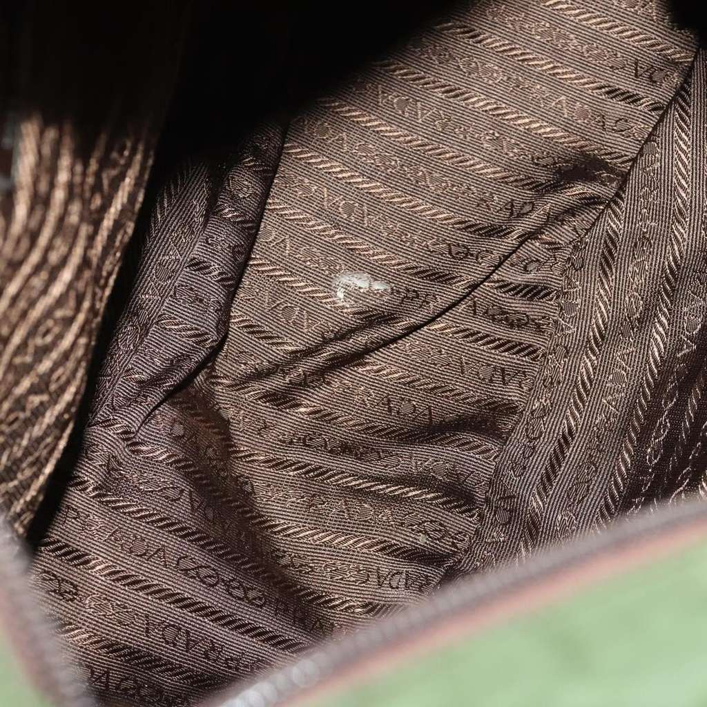 Prada Zip Top Messenger Bag Khaki Fair condition - Box View