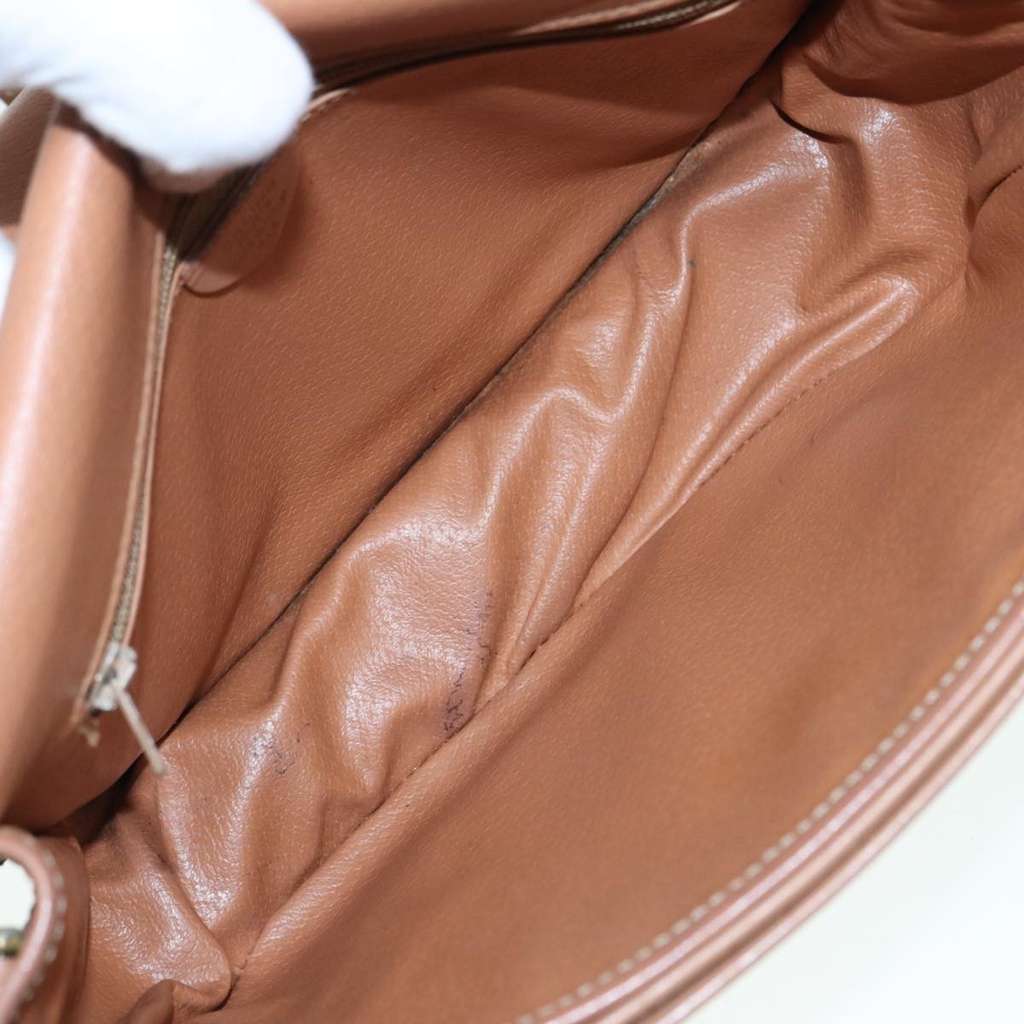 Celine Vintage Saddle Flap Shoulder Bag Brown Canvas Good condition - Box View