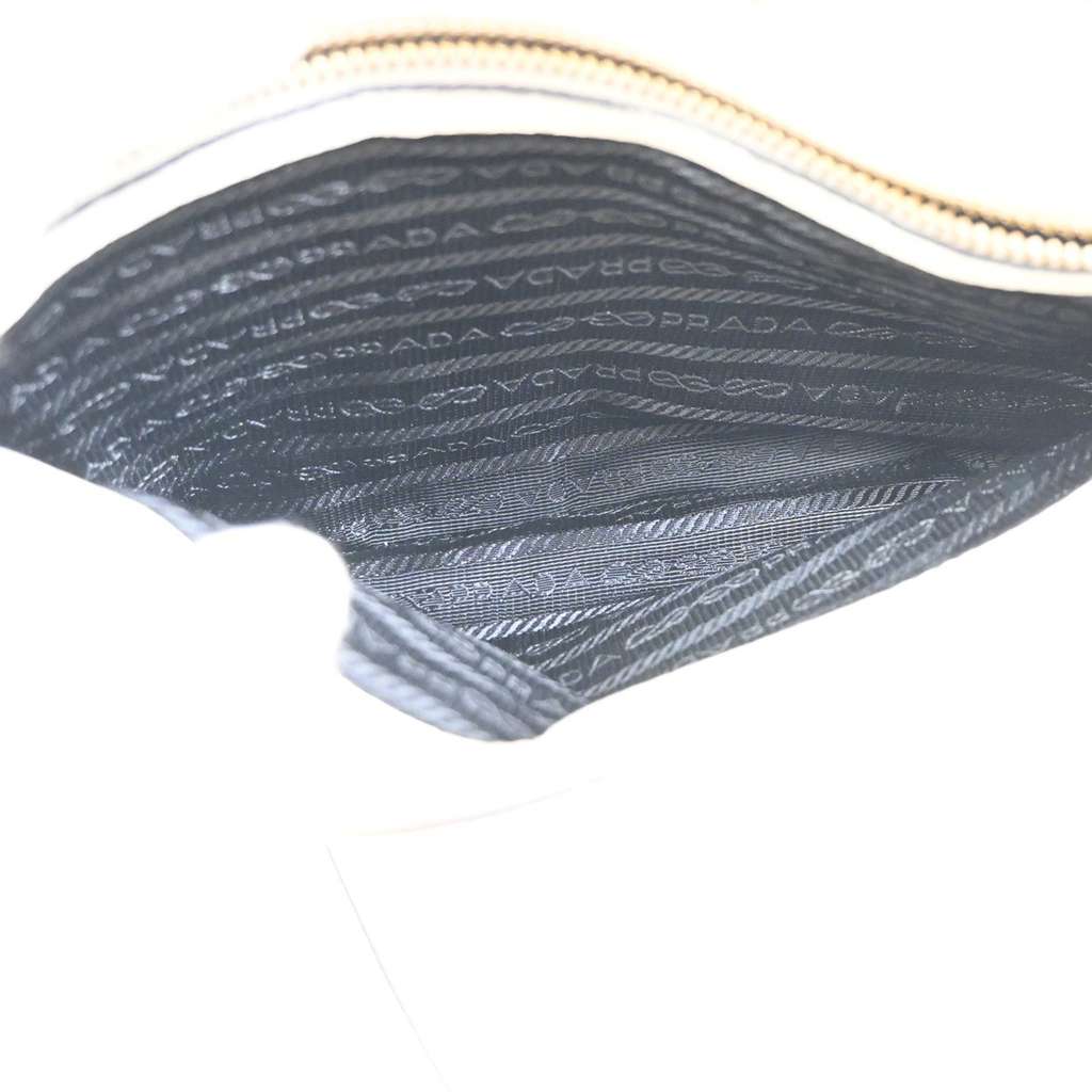 Prada Double Zip Crossbody Bag White Leather Good condition - Box View