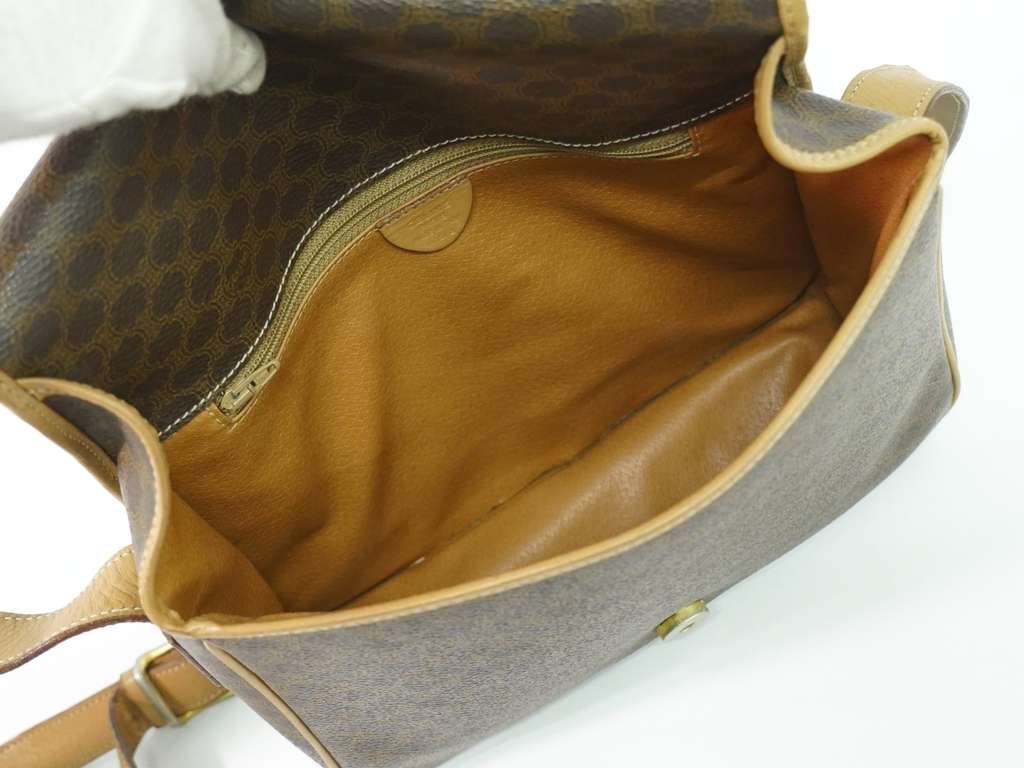 Celine Vintage Macadam Shoulder Bag Brown Canvas Fair condition - Inside View