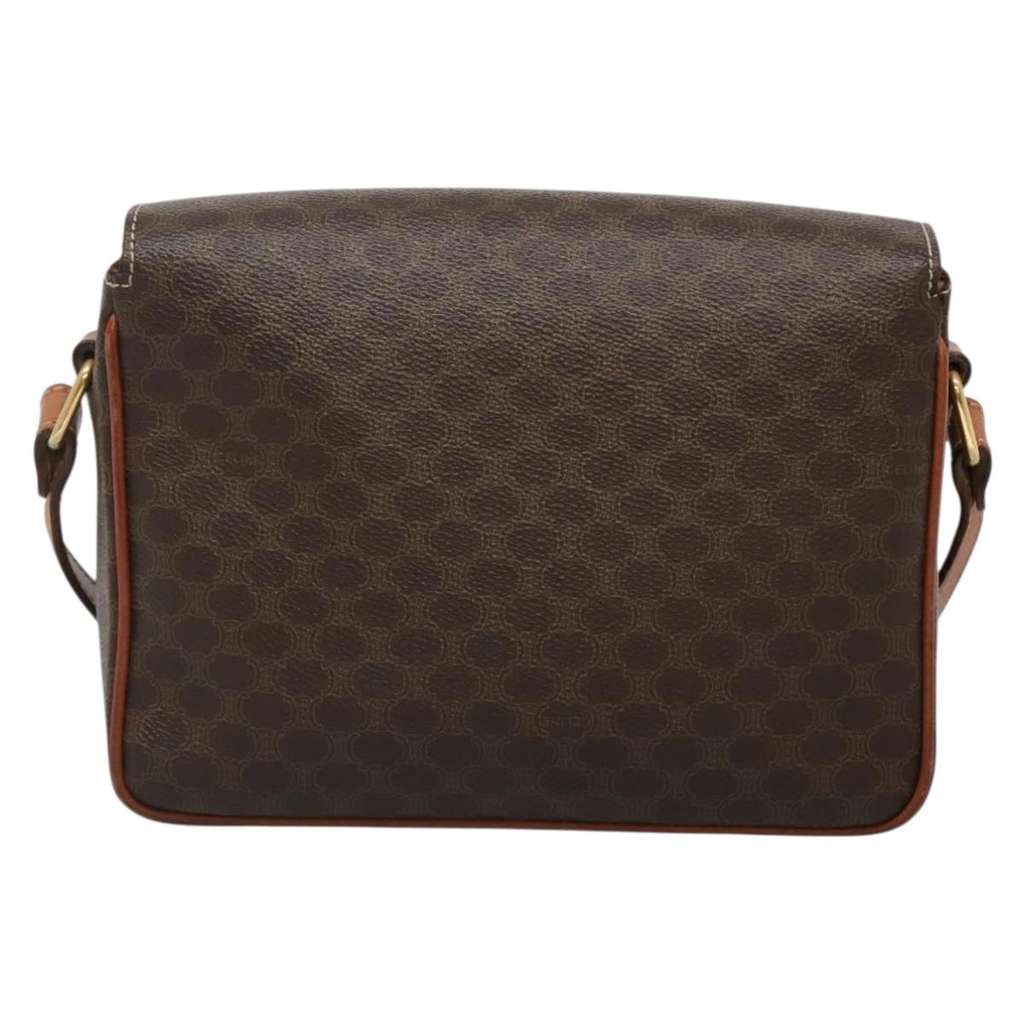 Celine Vintage Macadam Shoulder Bag Brown Canvas Good condition - Back View