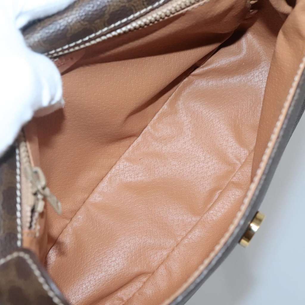 Celine Vintage Macadam Shoulder Bag Brown Canvas Good condition - Box View