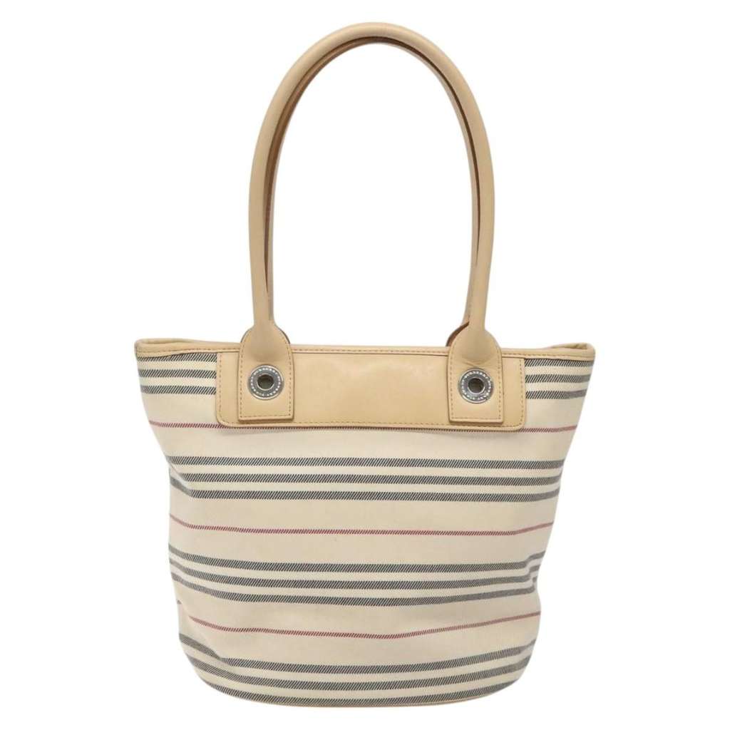 Burberry Nova Check Tote Beige Canvas Fair condition - Back View