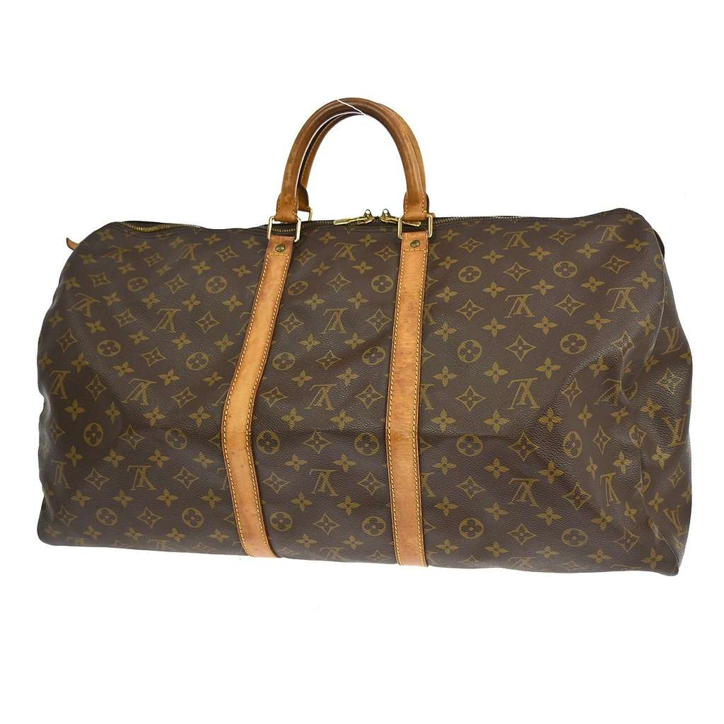 Louis Vuitton Keepall Bag Brown Canvas Fair condition - Back View