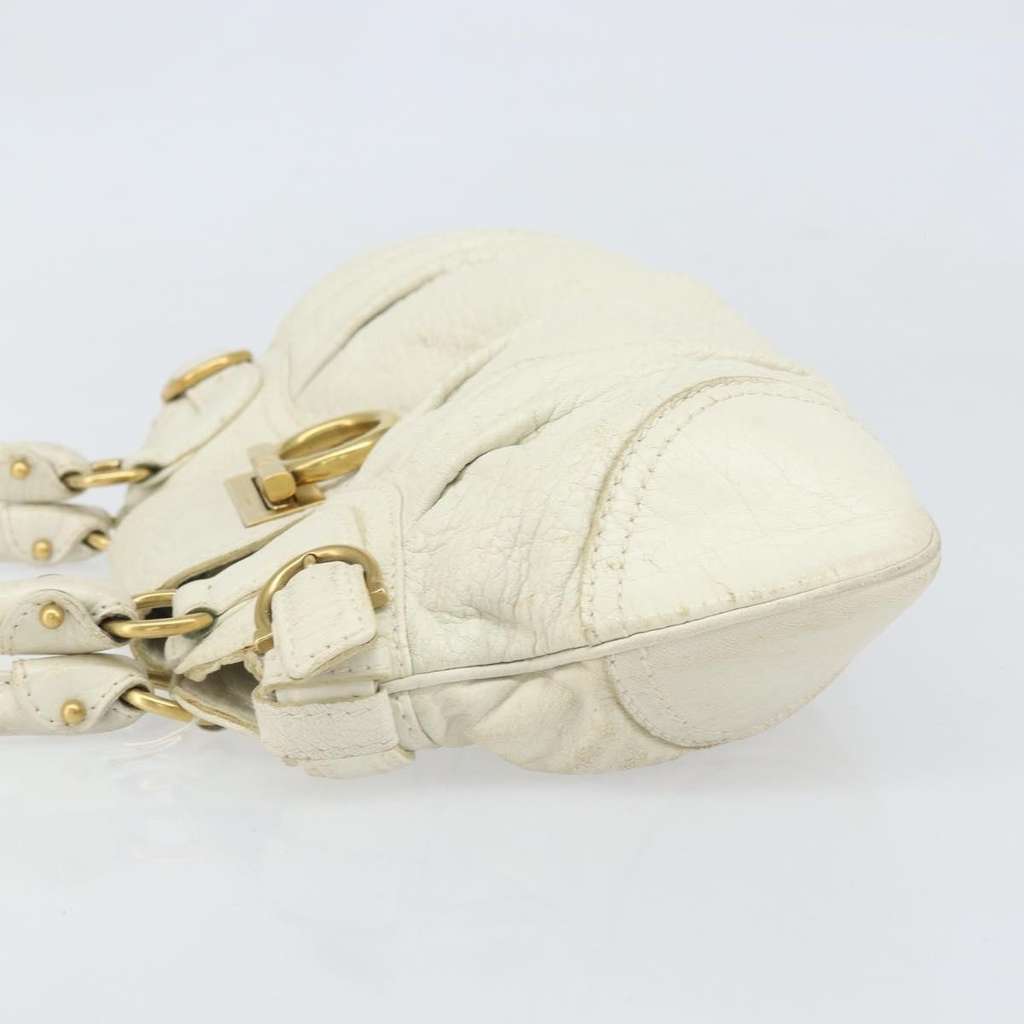 Salvatore Ferragamo Gancini handbag White Leather Fair condition - Model View