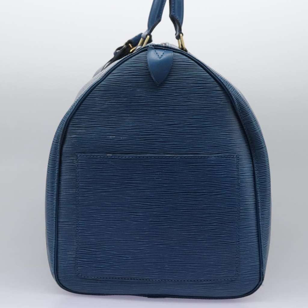 Louis Vuitton Keepall Bag Blue Leather Fair condition - Inside View