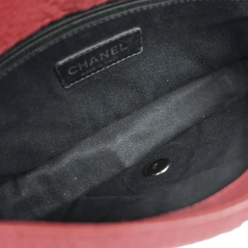 Chanel Paris-Salzburg Flap Bag Red Wool Good - Inside View