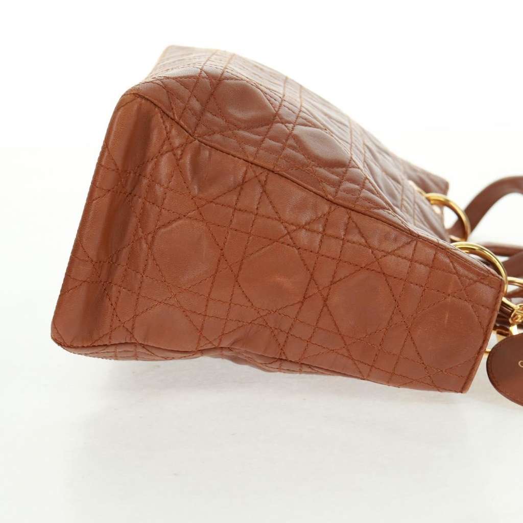 Christian Dior Vintage Lady Dior Bag Brown Leather Good condition - Model View