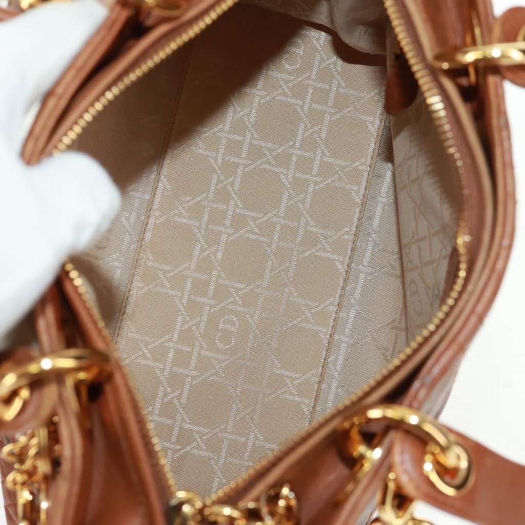 Christian Dior Vintage Lady Dior Bag Brown Leather Good condition - Box View