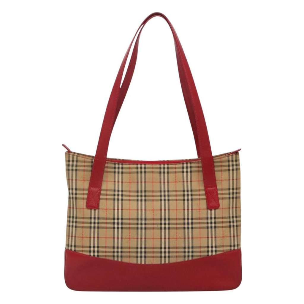 Burberry Nova Check Tote Beige Canvas Fair condition - Back View