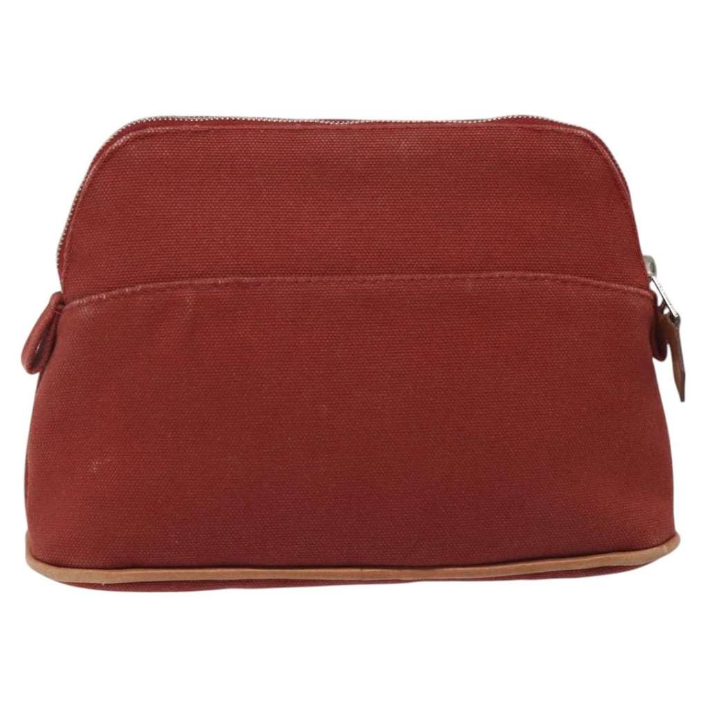 Hermès Bolide Pouch Red Canvas Fair condition - Back View