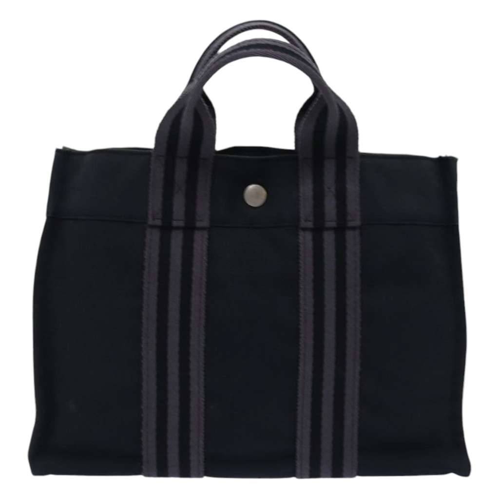 Hermès Fourre Tout Tote Black Canvas Good condition - Back View