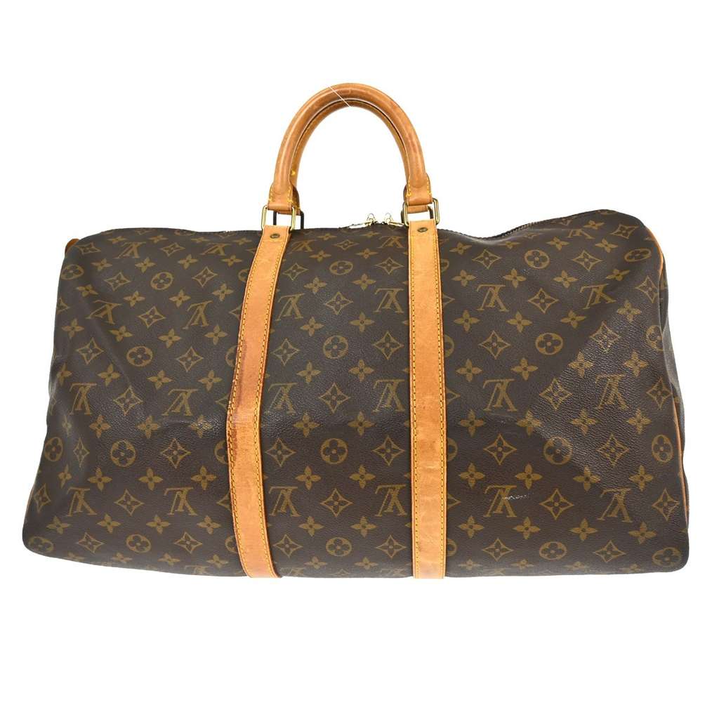 Louis Vuitton Keepall Bag Brown Canvas Fair condition - Back View