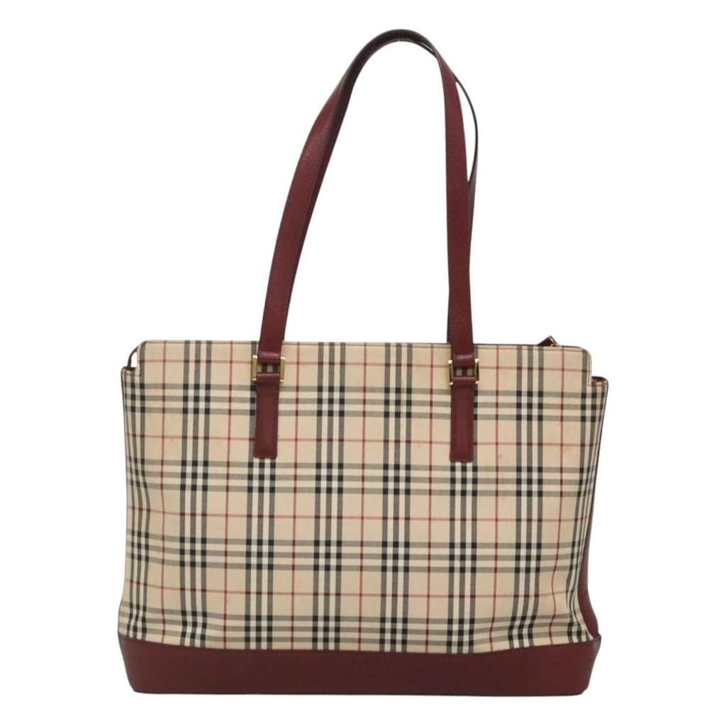 Burberry Nova Check Tote Beige Canvas Good condition - Back View