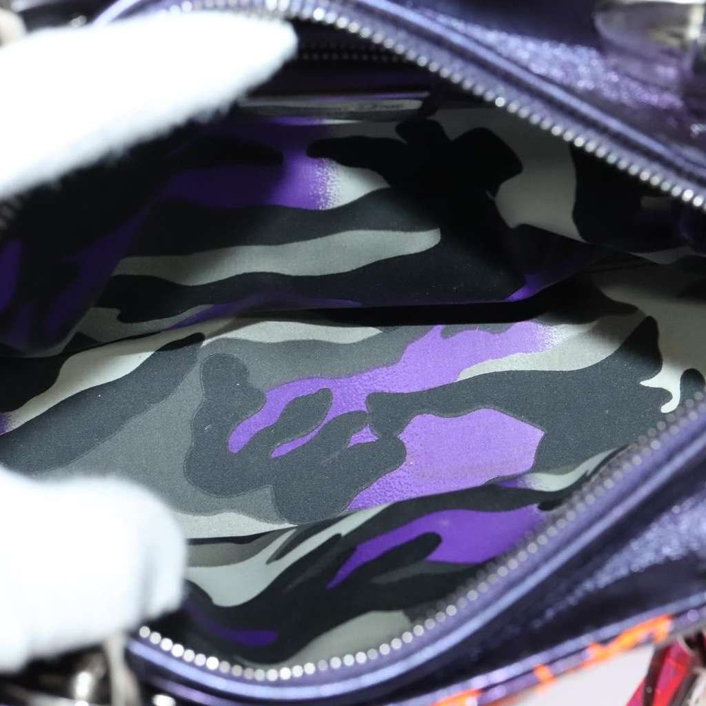 Christian Dior Lady Dior Bag Purple Leather Good condition - Box View