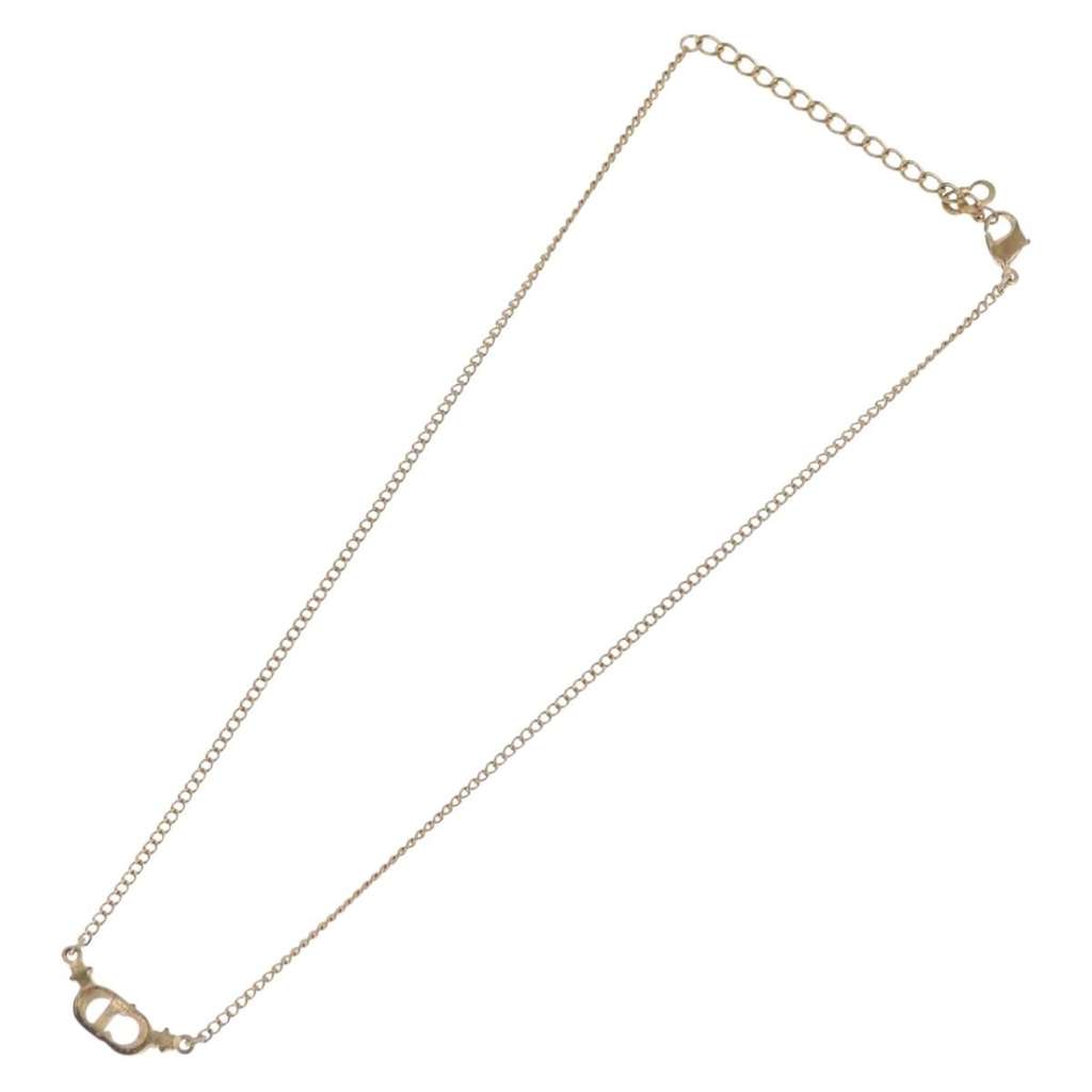 Christian Dior CD Pendant Necklace Gold Metal Good condition - Back View