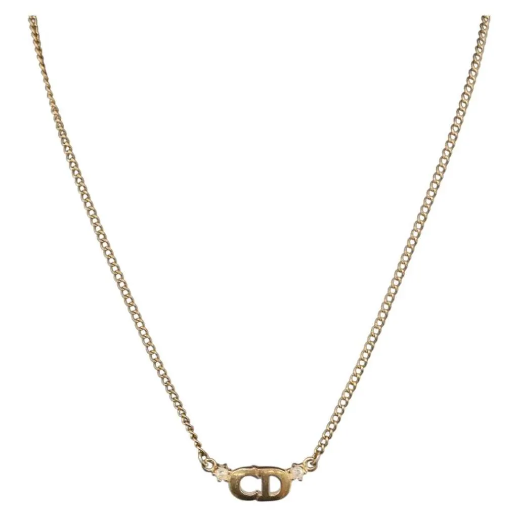 Dior CD Pendant Necklace Gold Metal Good - Inside View
