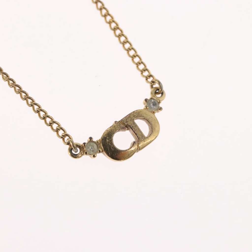 Christian Dior CD Pendant Necklace Gold Metal Good condition - Model View