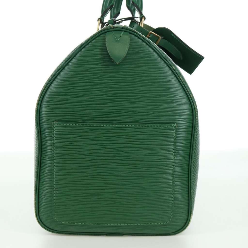 Louis Vuitton Keepall Bag Green Leather Good condition - Inside View