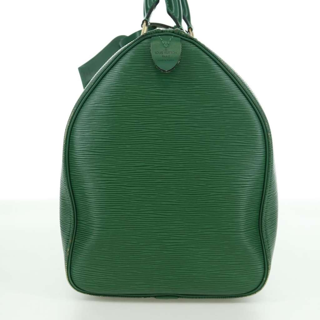 Louis Vuitton Keepall Bag Green Leather Good condition - Model View