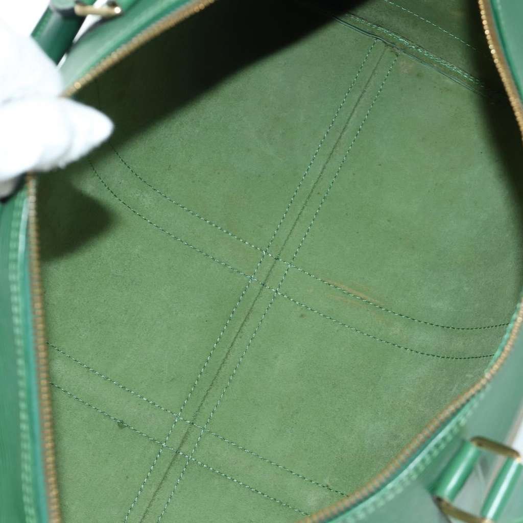 Louis Vuitton Keepall Bag Green Leather Good condition - Box View