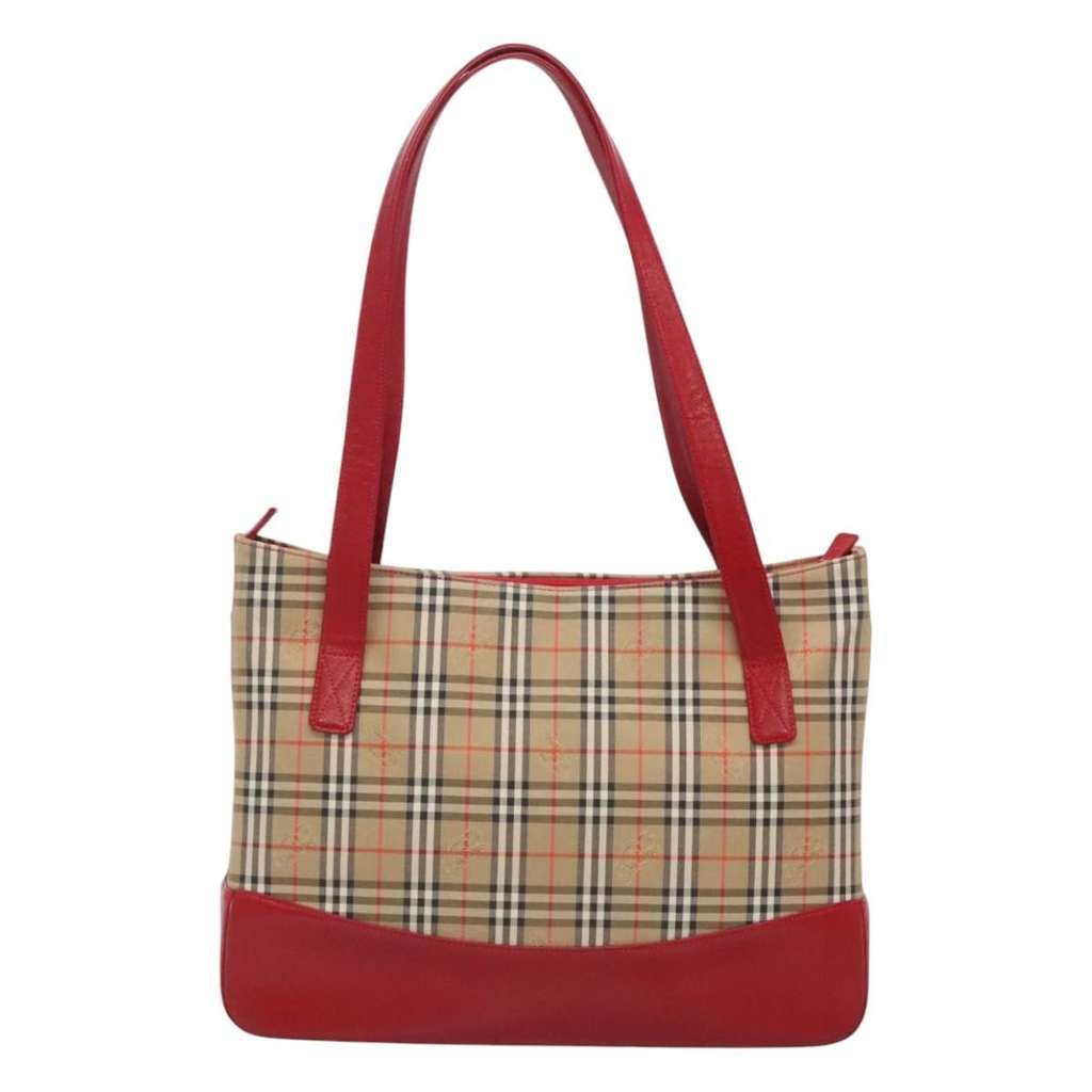 Burberry Nova Check Tote Beige Canvas Good condition - Back View