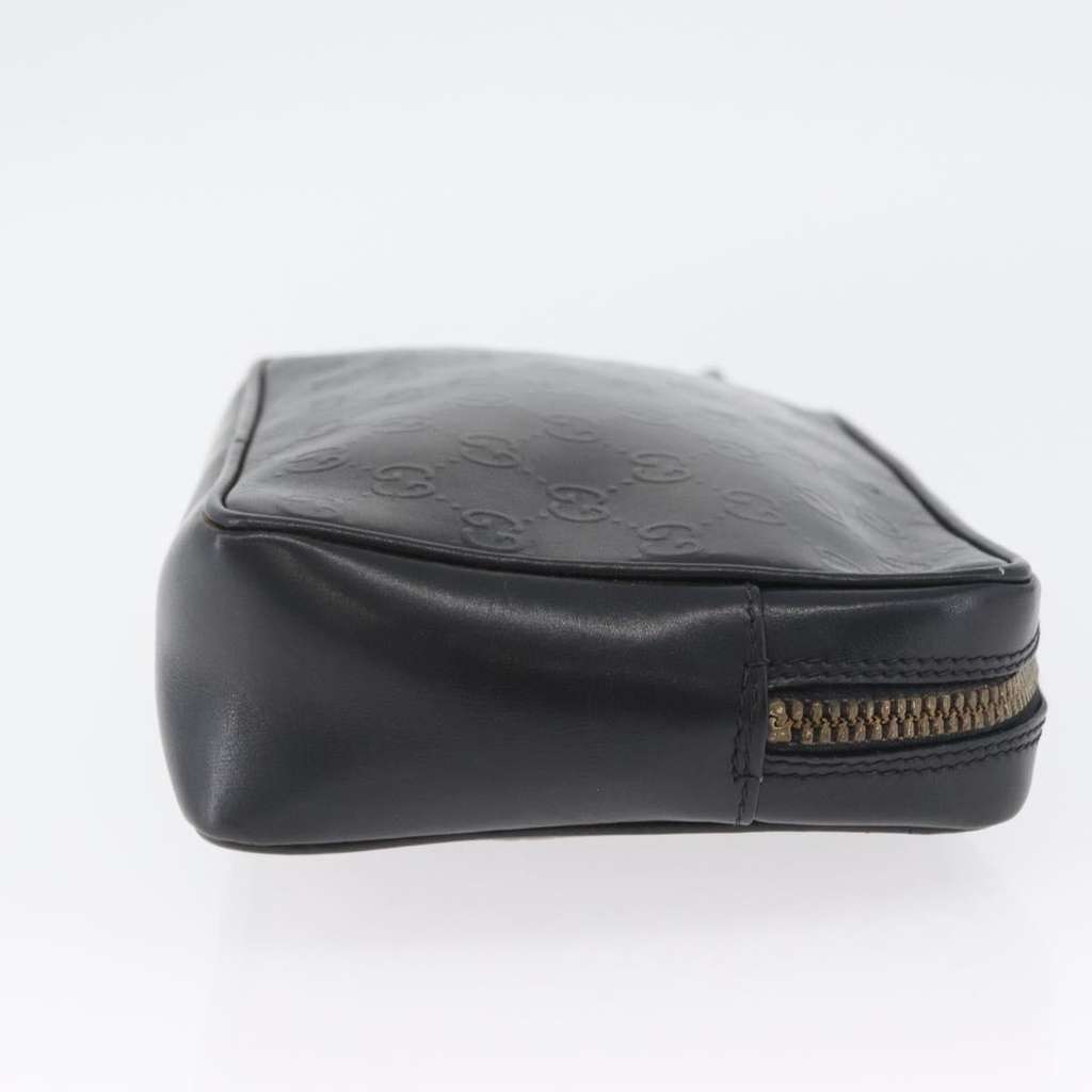 Gucci Vintage clutch Bag Black Leather Good condition - Inside View