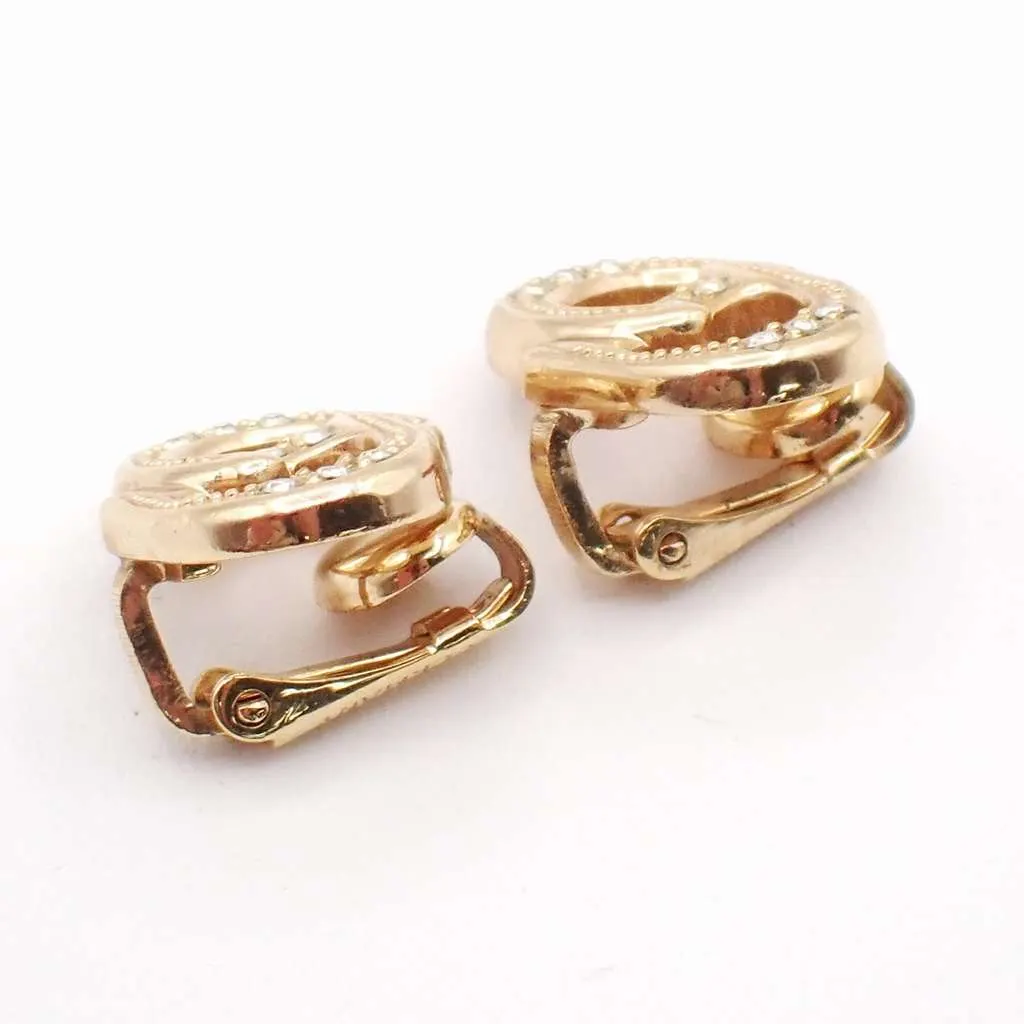 Dior CD logo clip earrings Gold Good - Inside View